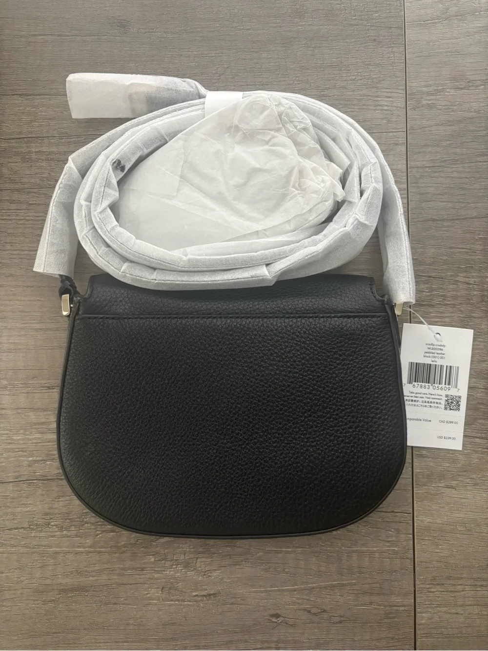 Kate Spade Leila Pebbled Leather Mini Flap Crossbody Bag - Black